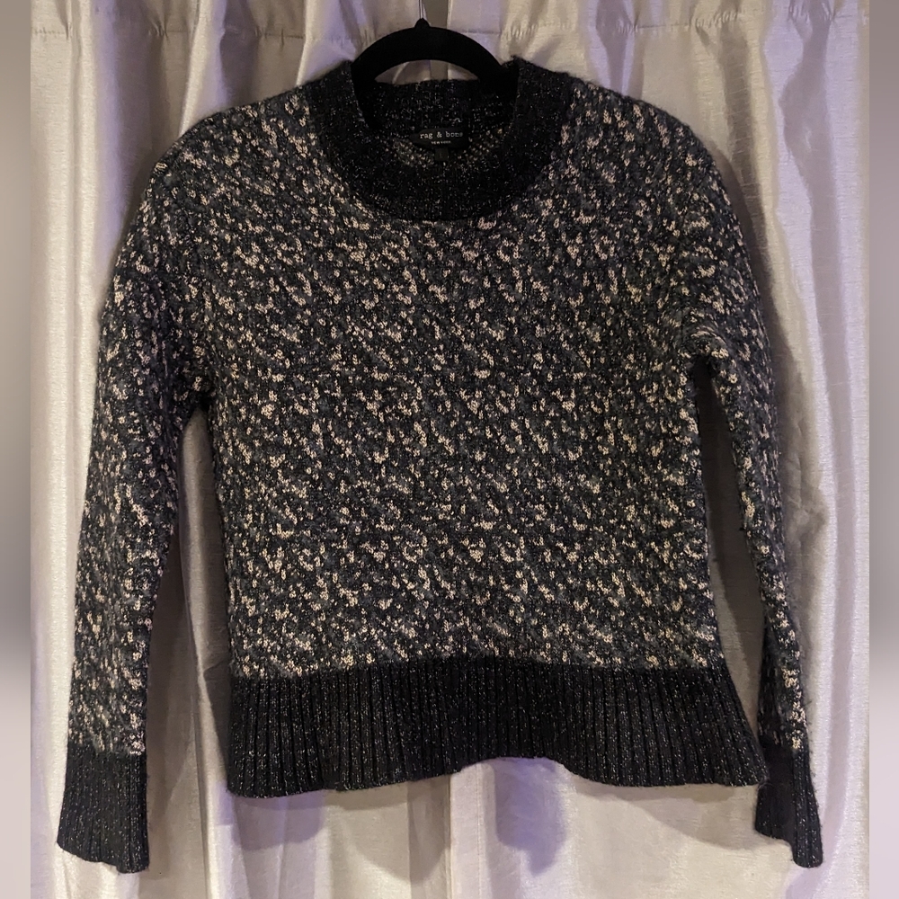 Rag & bone long sleeve crew neck wool blend sweater